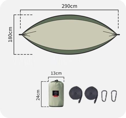 Amaca Campeggio Naturehike Ultralight Swing Double Upgrade Verde 5/7