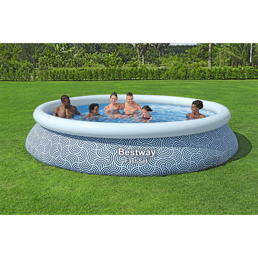 Bestway Fast Set rundes aufblasbares Auf stellpool-Set 457 x 84cm 2/7