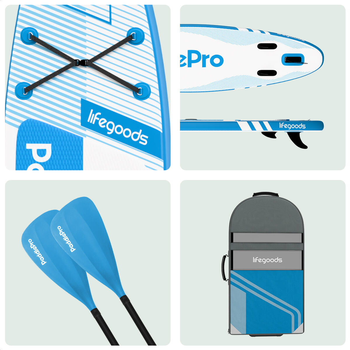 PaddlePro SUP Board Pro - avec siège - 320cm - max 150kg - Bleu clair 2/4