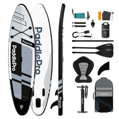 Paddlepro sup board pro - met zitje - 320cm - max 150kg - wit/zwart