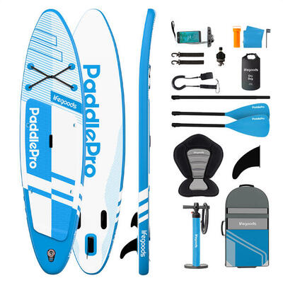 Paddlepro sup board pro - met zitje - 320cm - max 150kg - lichtblauw