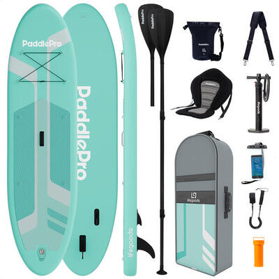 Paddlepro sup board - met zitje - opblaasbaar - 320cm - max 150kg - groen