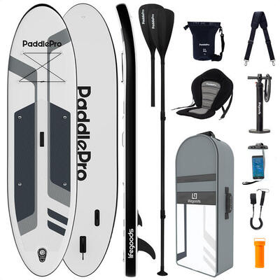 Paddlepro sup board - met zitje - opblaasbaar - 320cm - max 150kg - zwart
