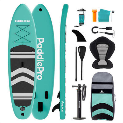 Paddlepro sup board - met zitje - opblaasbaar - 320cm - max 150kg - groen