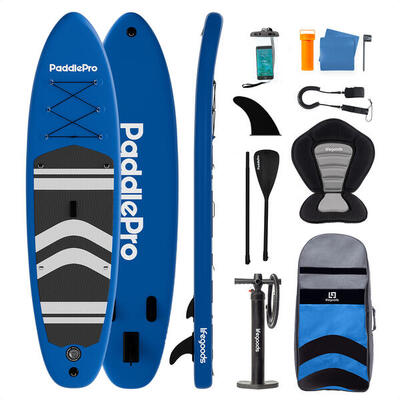 Paddlepro sup board - met zitje - opblaasbaar - 320cm - max 150kg - blauw