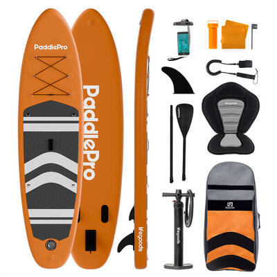 Paddlepro sup board - met zitje - opblaasbaar - 320cm - max 150kg - oranje