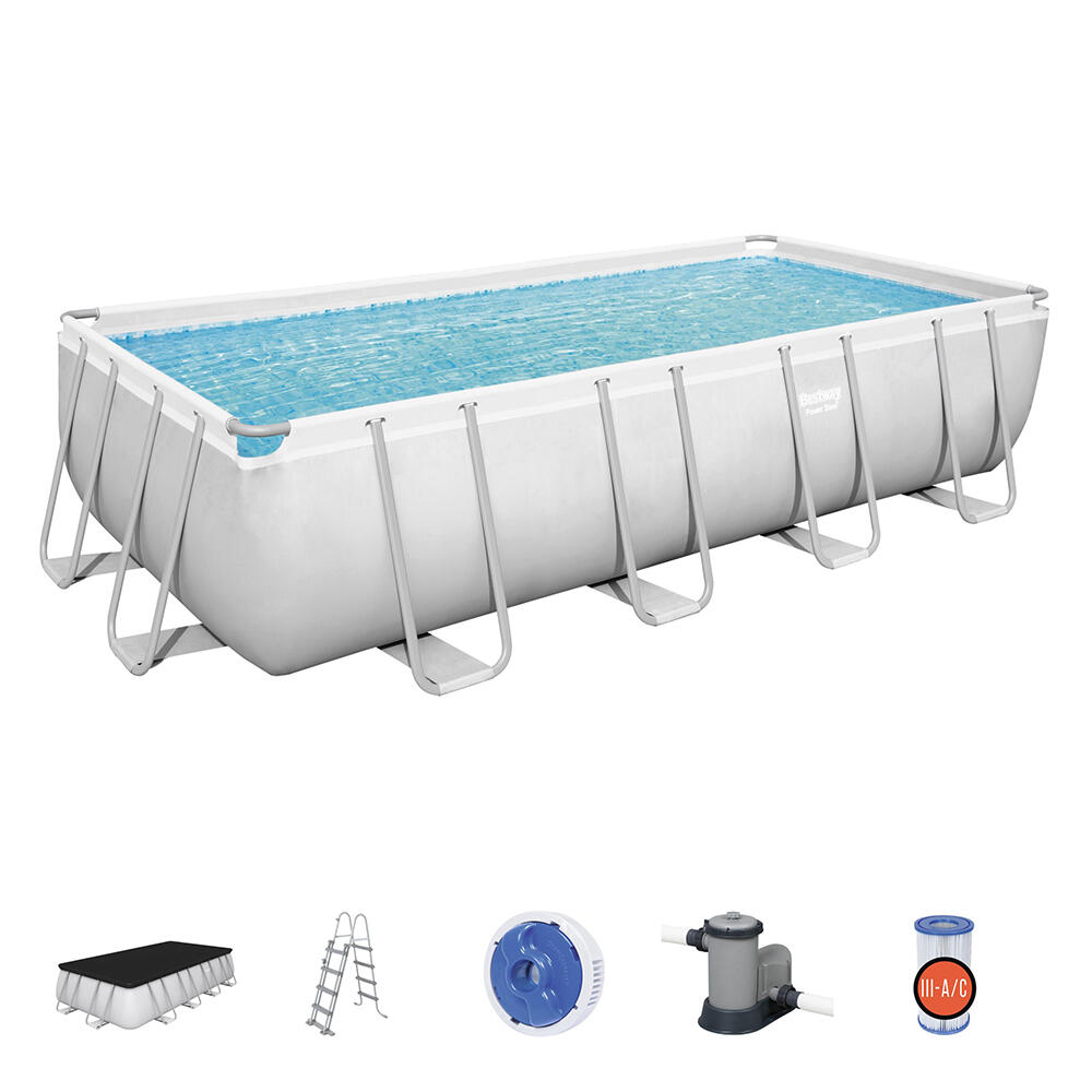 Bestway Power Steel Frame Pool Komplett- Set, mit Filteranlage, 549x274x122 3/7