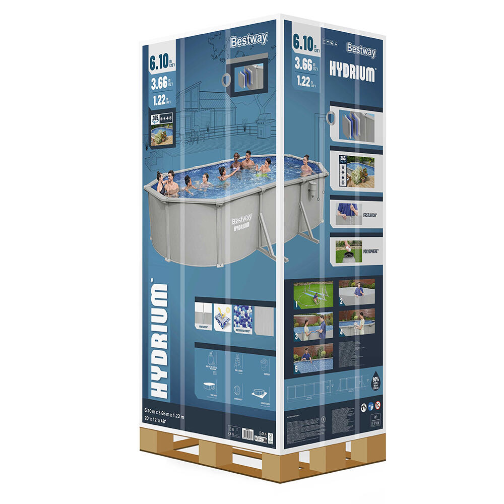 Bestway Piscine hors sol ovale à paroi e n acier Hydrium 610  x 366  x 122 cm 5/7