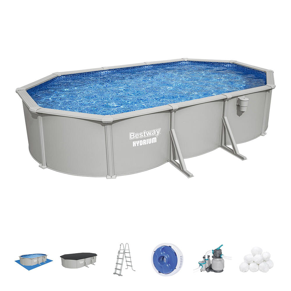 Bestway Piscine hors sol ovale à paroi e n acier Hydrium 610  x 366  x 122 cm 4/7