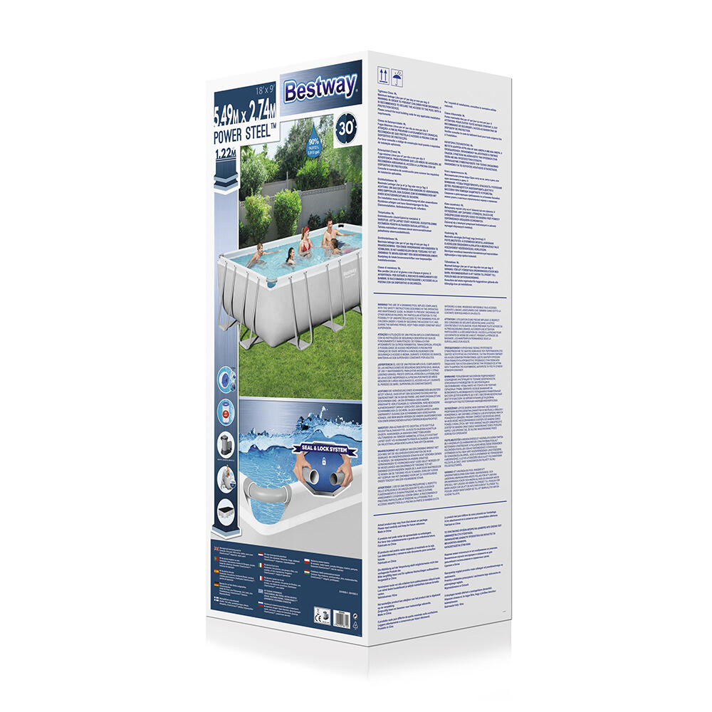 Bestway Power Steel Frame Pool Komplett- Set, mit Filteranlage, 549x274x122 4/7