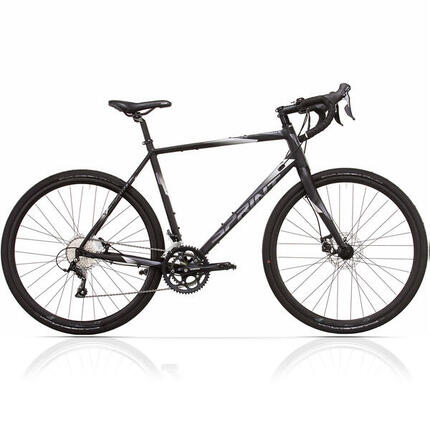 28" Herren Gravel Bike WHISPER 5.0 Fahrrad 2 x 9 Shimano SORA R3000 Schwarz