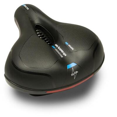 Voltano fietszadel met gelpads - zwart/blauw - unisex - zadelstrop