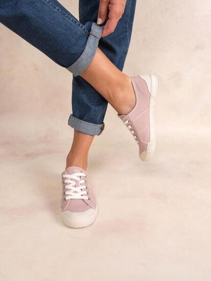 Tennis toile femme OPIACE Rosée - talon 20 mm