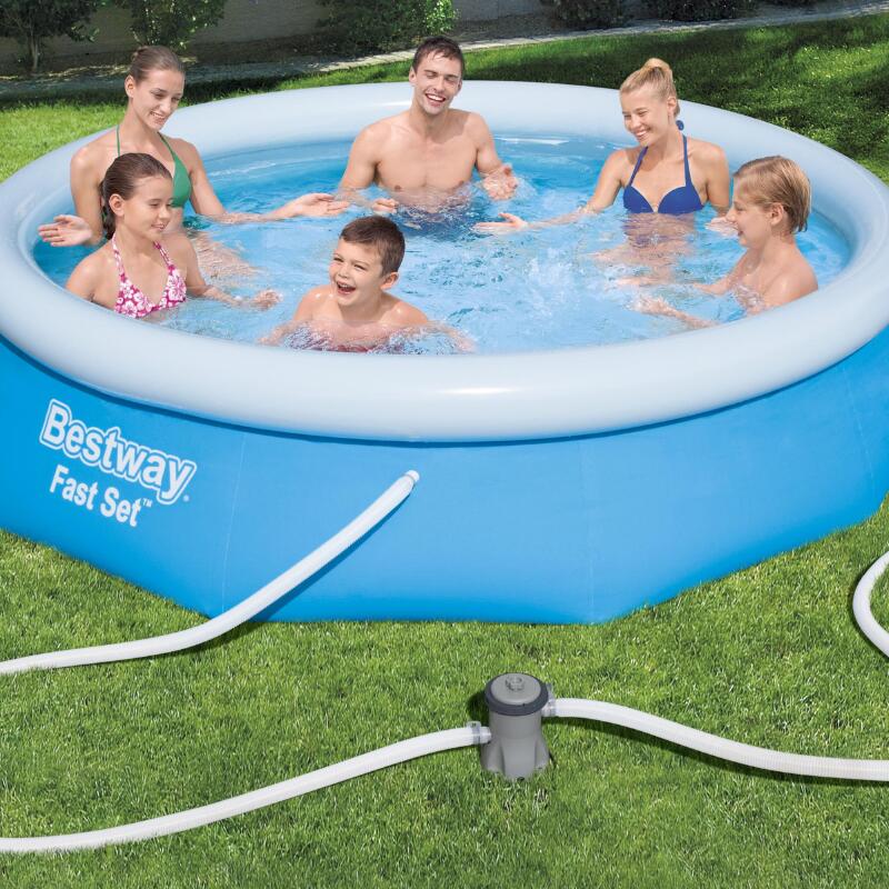 Bestway Piscine gonflable ronde Bestway Fast Set 305 x 76 cm bleu 7/7