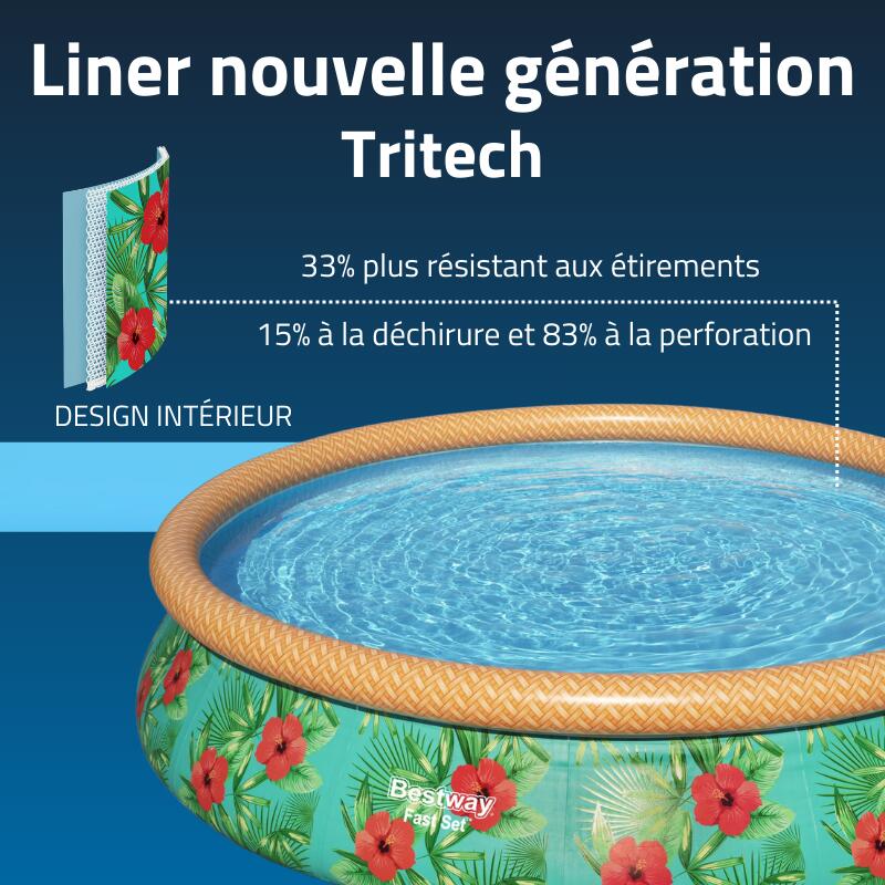 Bestway Piscine gonflable ronde Bestway Fast Set 457 x 84 cm décor tropical 5/7