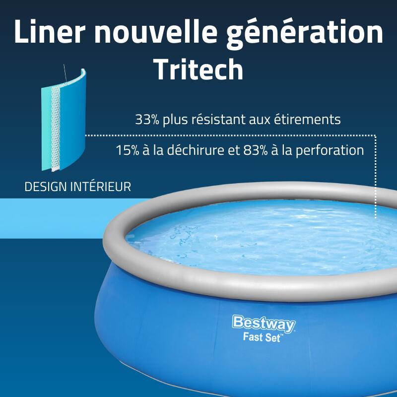 Bestway Piscine gonflable ronde Bestway Fast Set 457 x 122 cm bleu 5/7