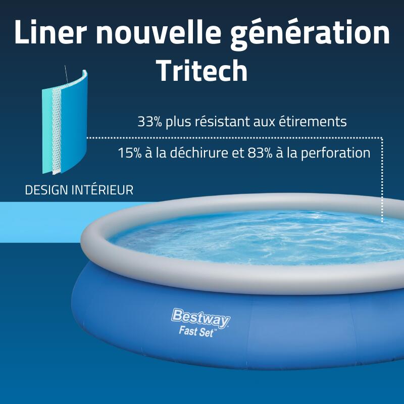 Bestway Piscine gonflable ronde Bestway Fast Set 457 x 84 cm bleu 5/7