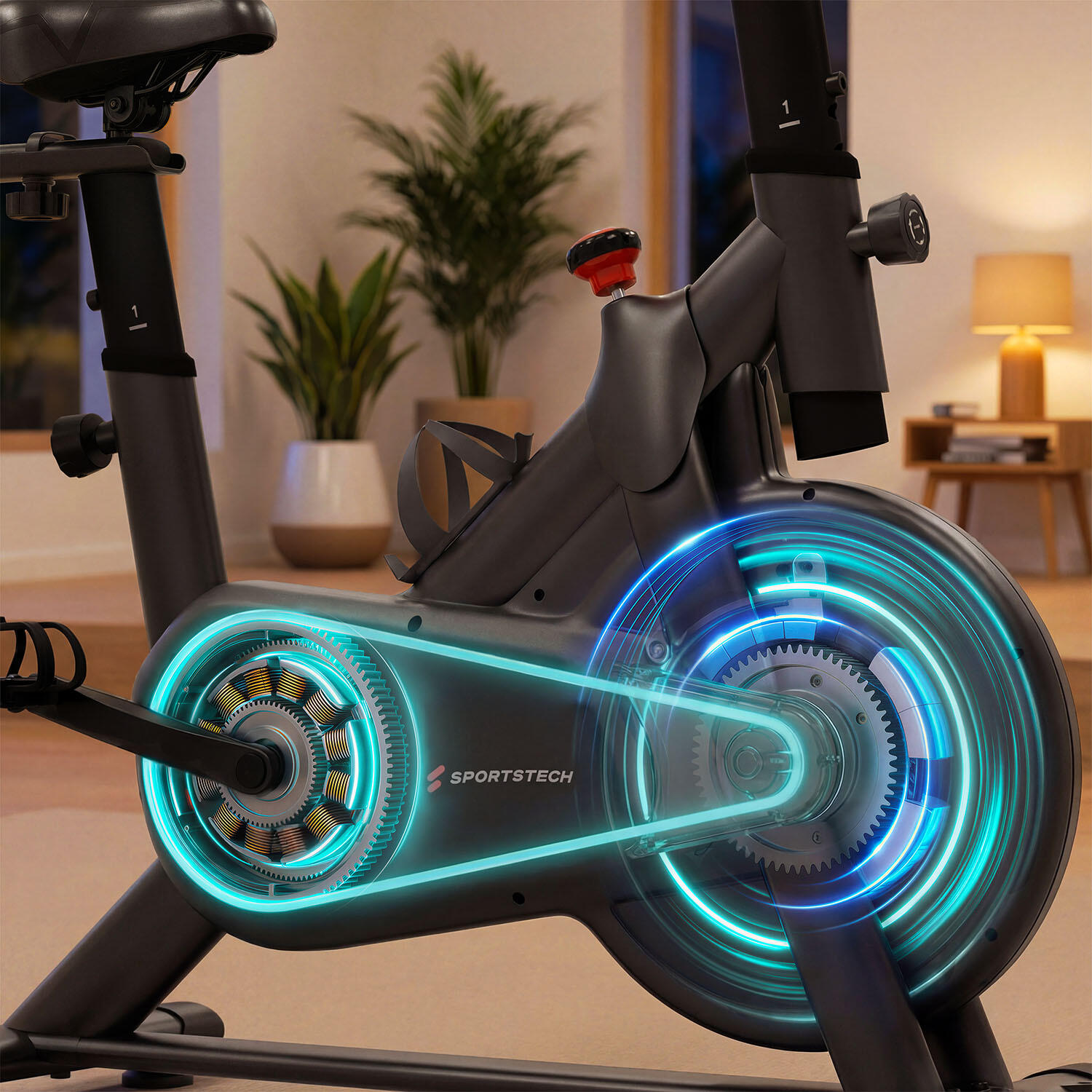 Bicicleta estática Sportstech SX175 con resistencia magnética, pantalla LED, 120 2/7
