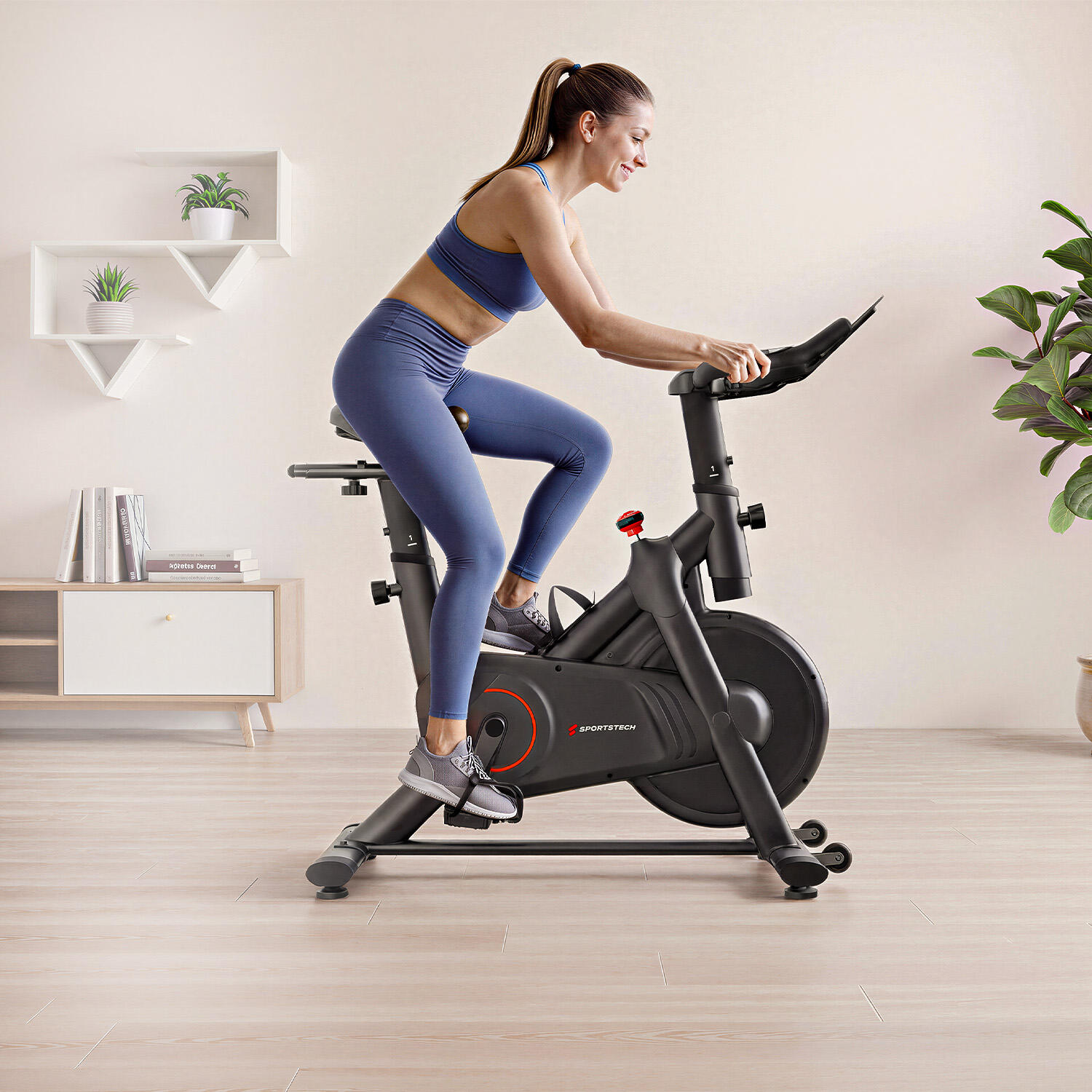Bicicleta estática Sportstech SX175 con resistencia magnética, pantalla LED, 120 6/7