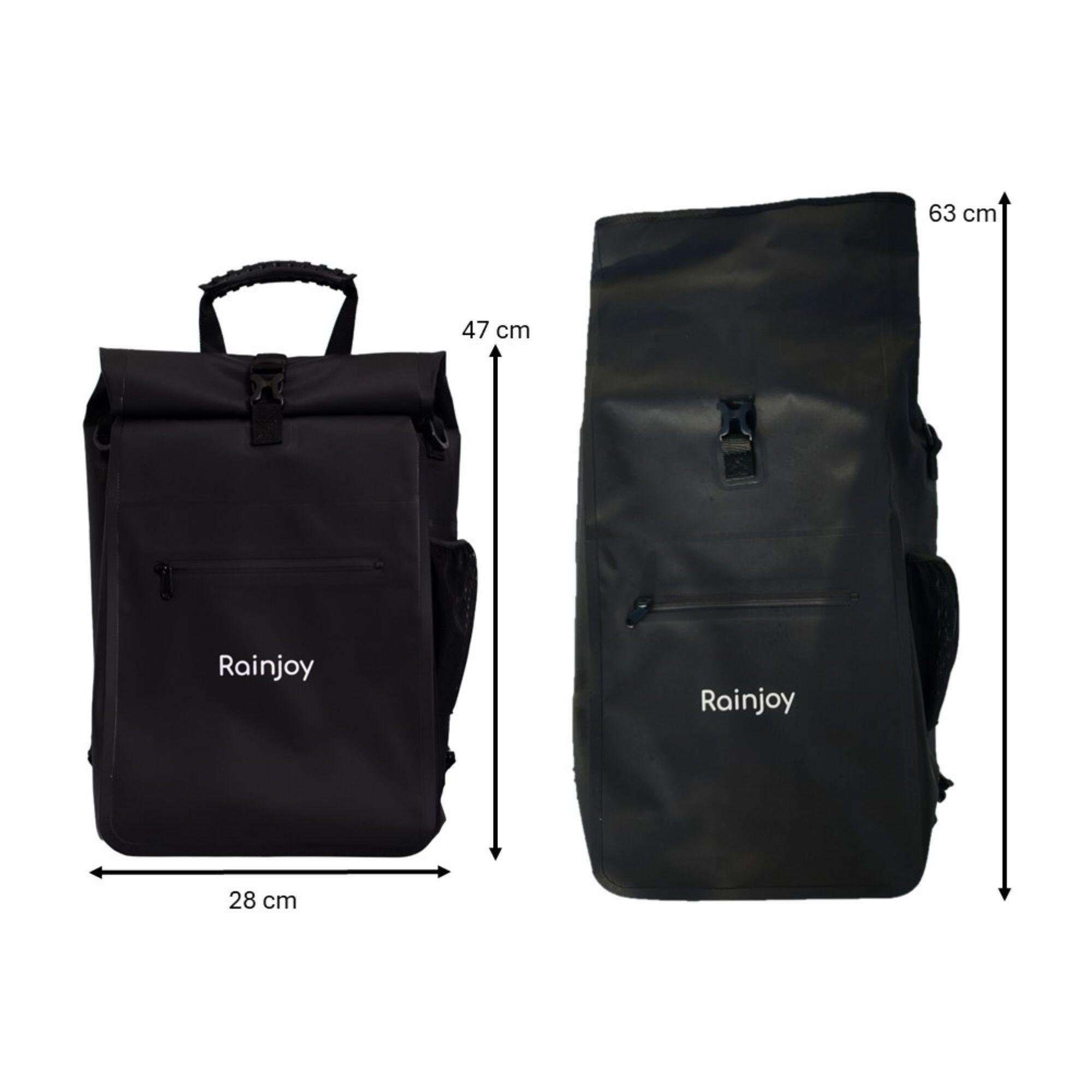 Mochila bici impermeable 3en1 25L convertible alforja portaequipajes y bandolera 7/9