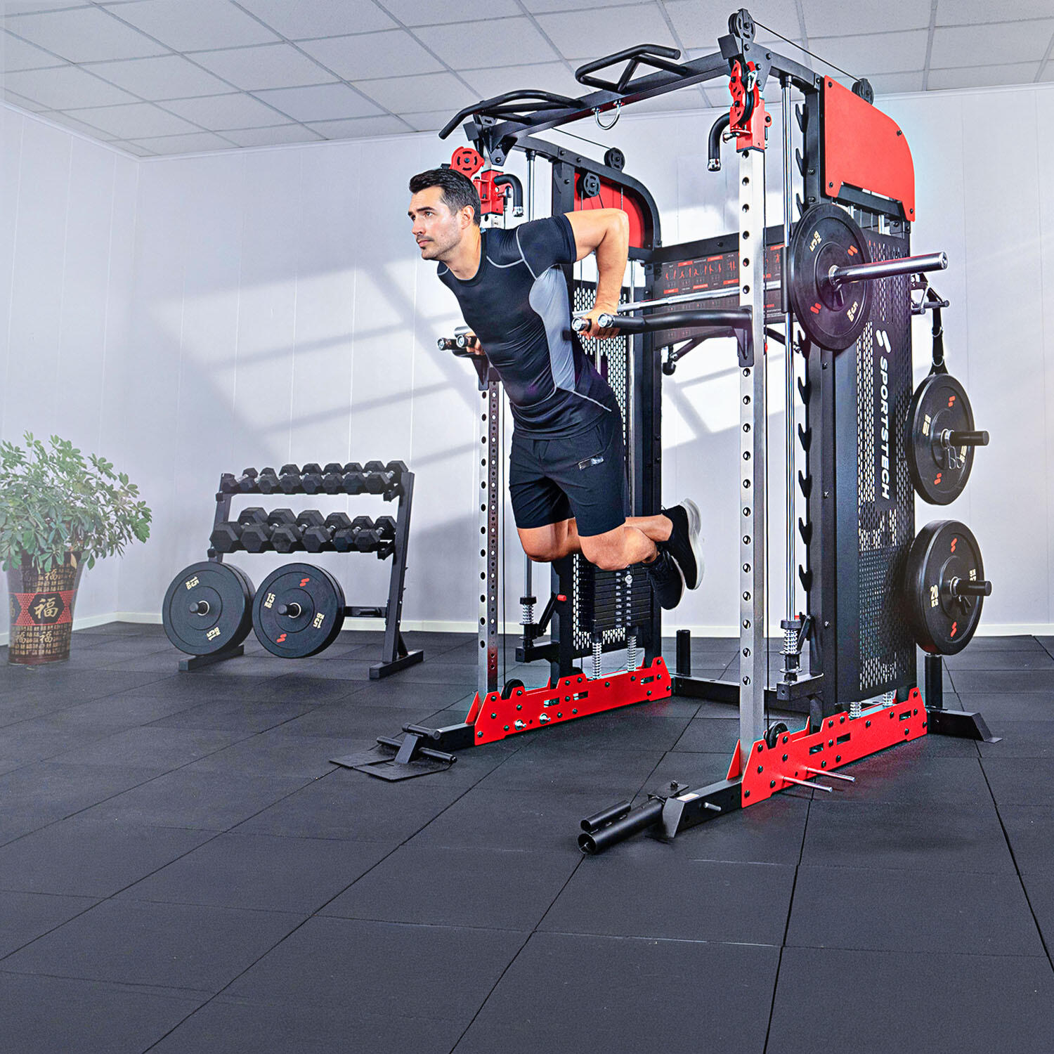Sportstech SXM200 Smith Machine | Power Rack | Traction à câble | Tractions 3/7
