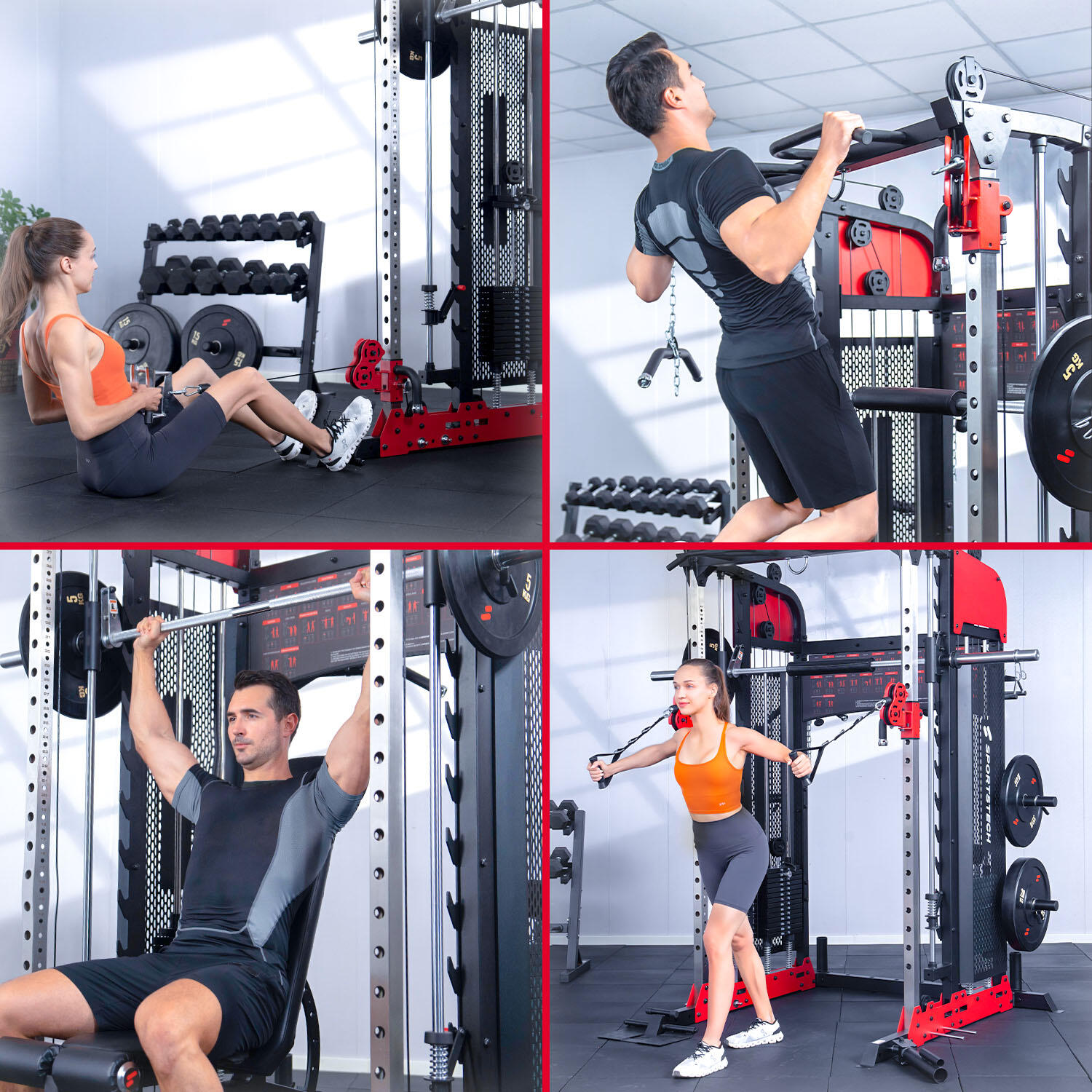 Sportstech SXM200 Smith Machine | Power Rack | Traction à câble | Tractions 2/7