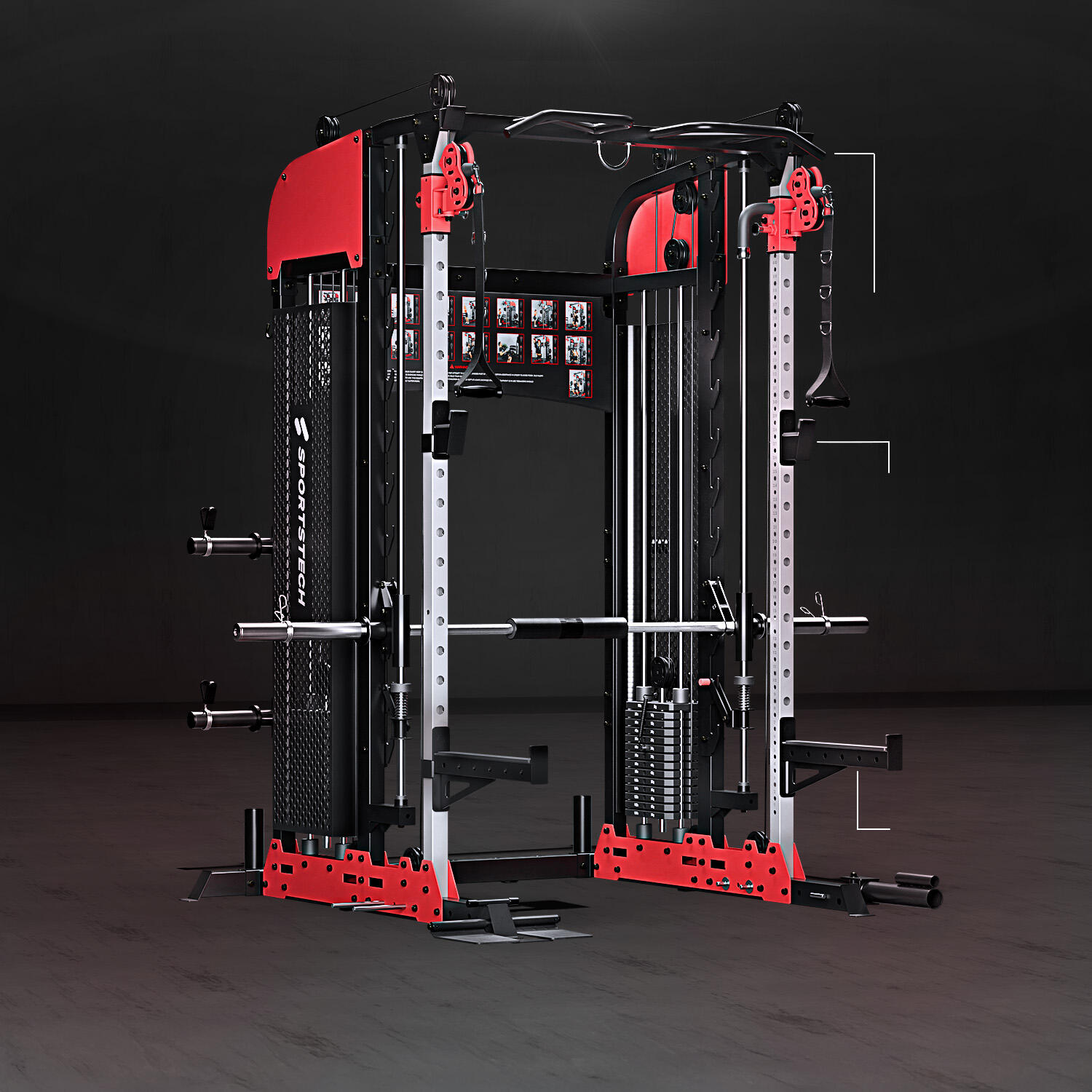 Sportstech SXM200 Smith Machine | Power Rack | Traction à câble | Tractions 6/7
