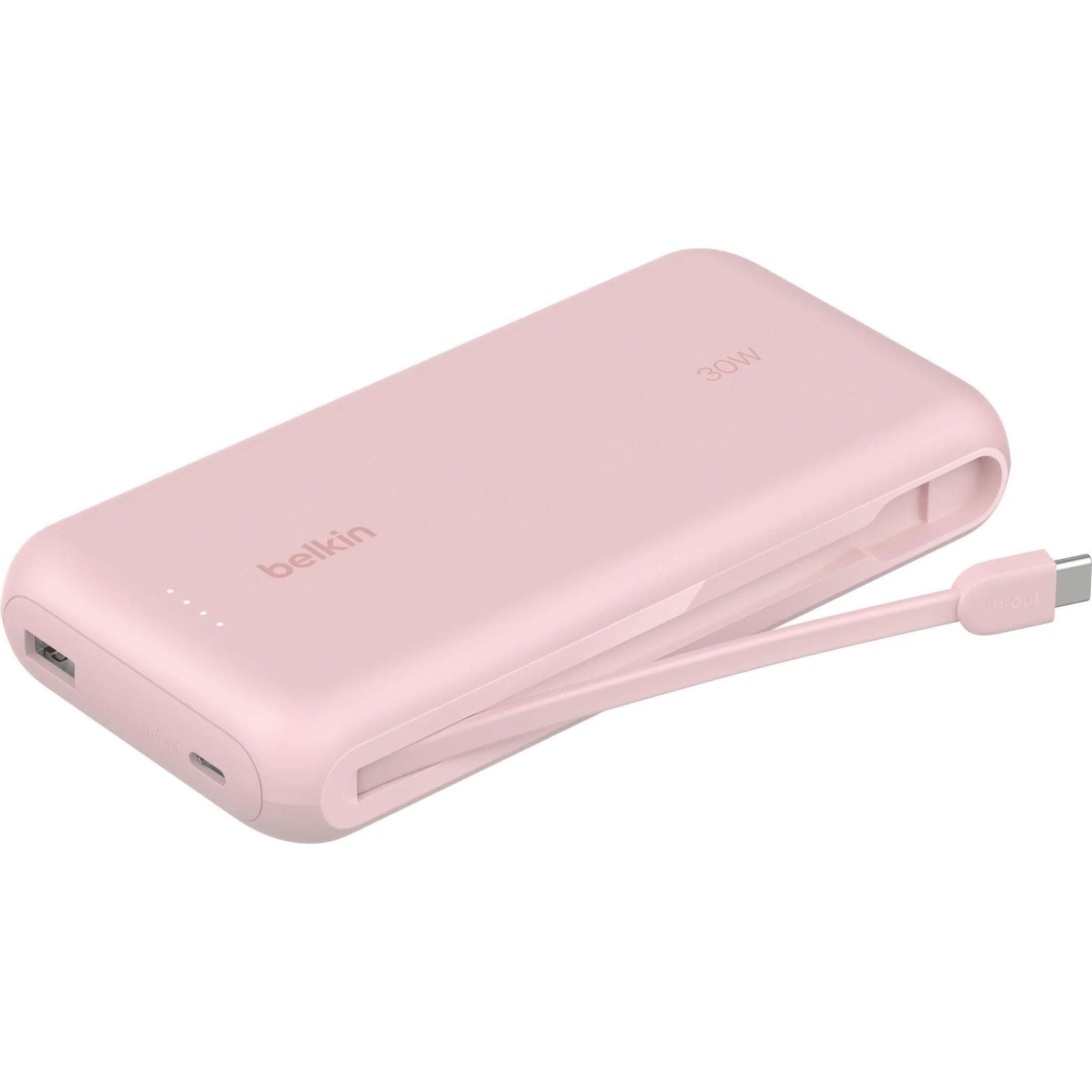 Belkin BoostCharge Power Bank 20K with Integrated Cable - Pink