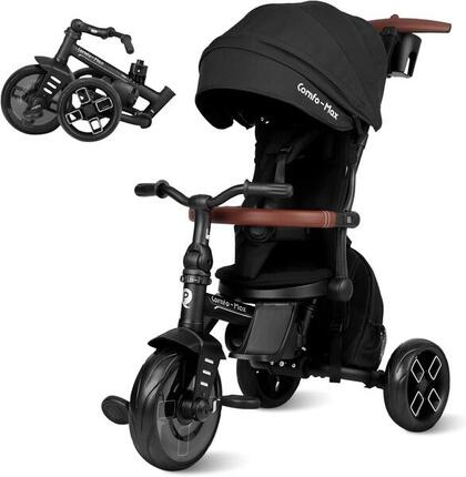 Devessport - Tricycle évolutif Qplay Comfo Max 8 en 1 Noir / 10-72 mois
