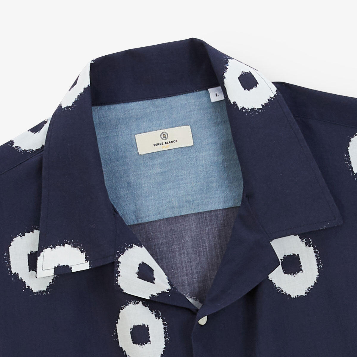 Camicia a maniche corte in cotone stampato giapponese 3/4