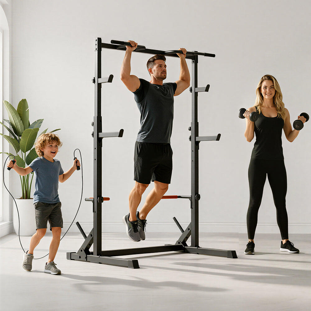 Krachttraining Half Rack Optrekstang Veiligheidsarmen 300kg 7/7