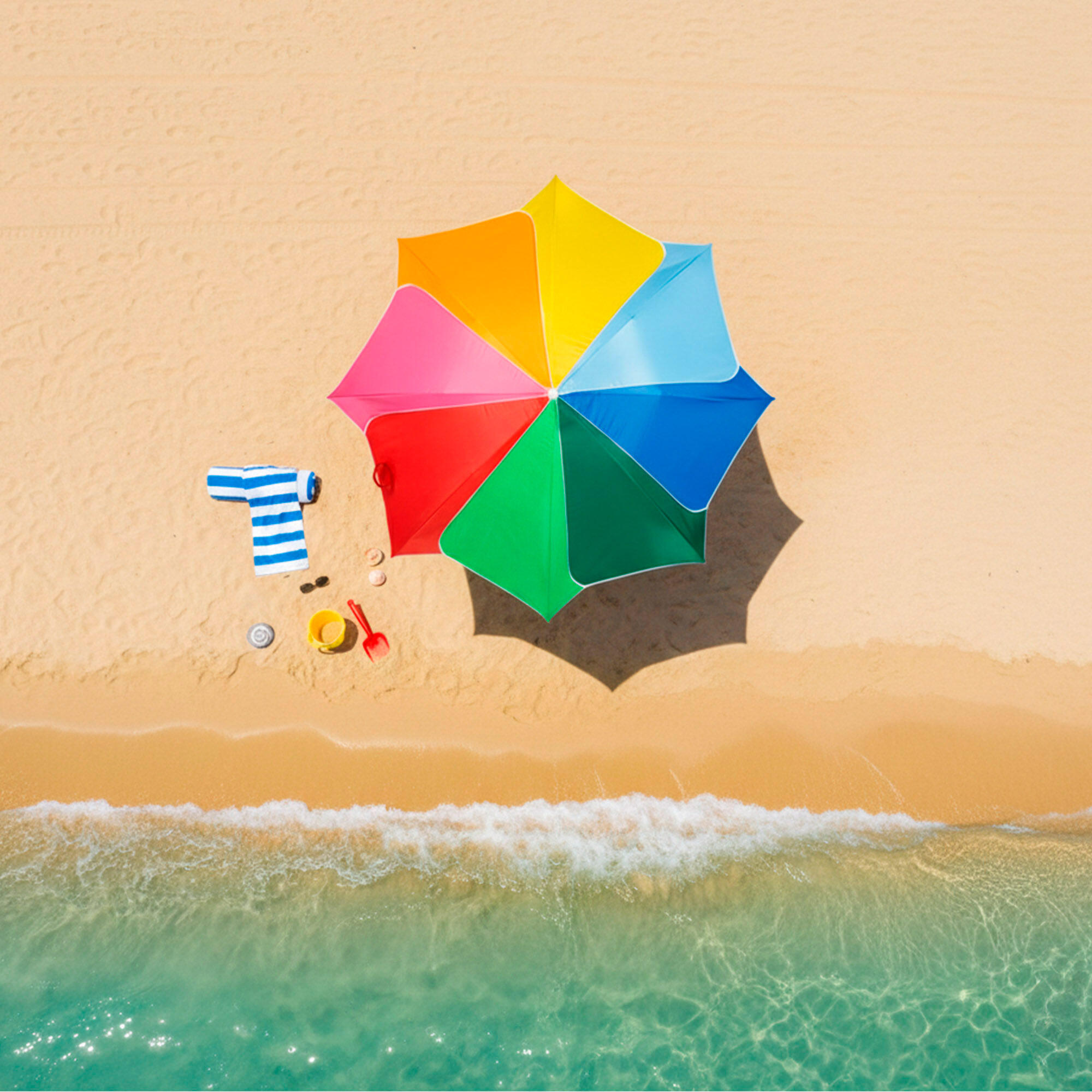 Aktive Beach Sombrilla de playa inclinable y protección UV50 multicolor D180 cm 7/7