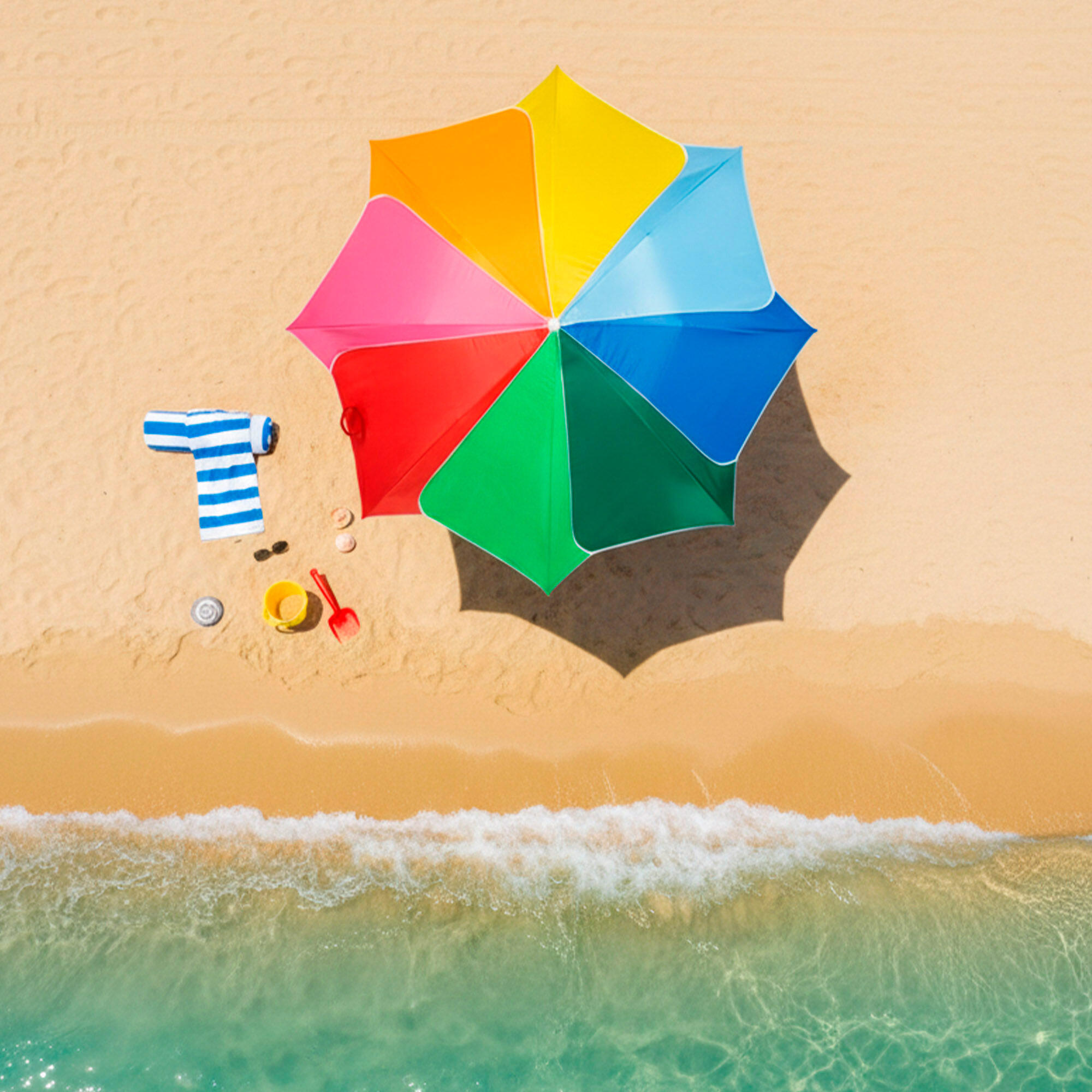 Aktive Beach Sombrilla de playa inclinable multicolor D200 con protección UV50 7/7