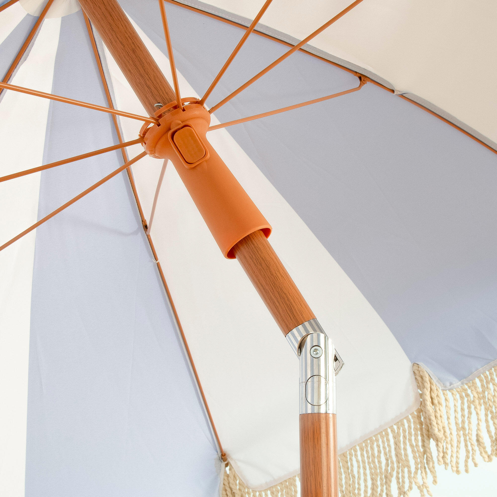 Aktive Guarda-sol de praia, 8 varetas, 200 cm, design náutico com franjas 6/7