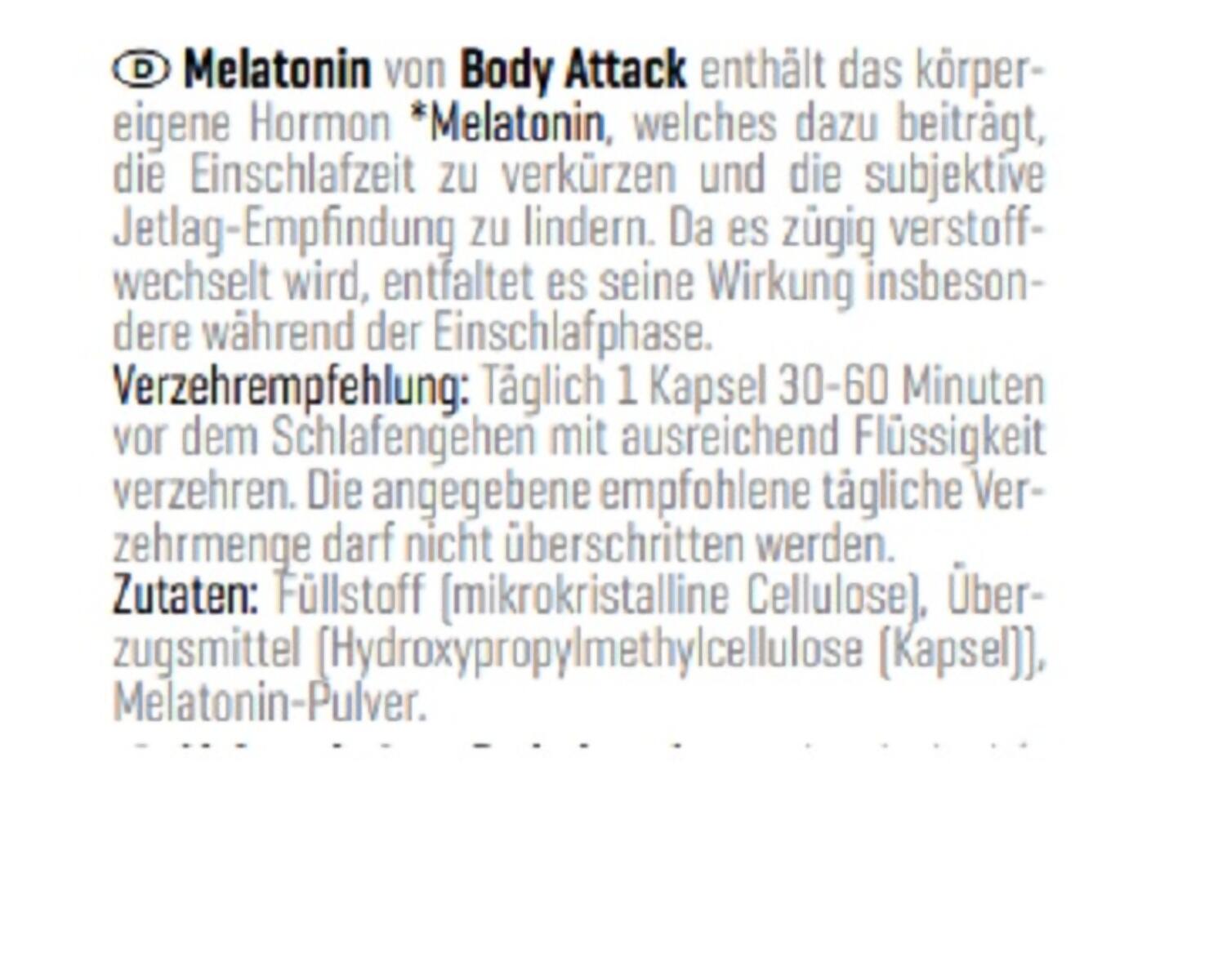 Body Attack Melatonin 60 Caps 2/2