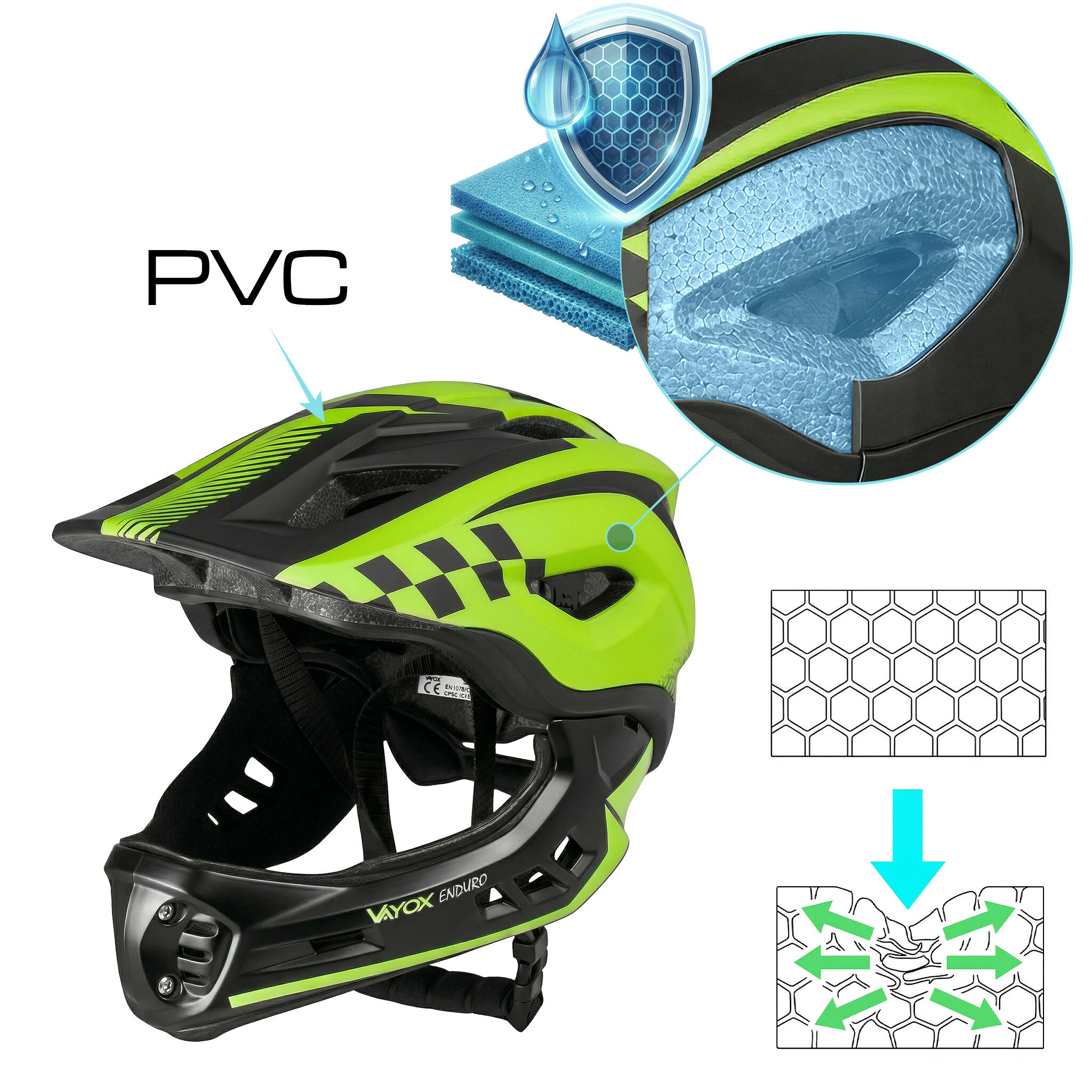 Dětská cyklistická helma MTB Vayox Enduro VA0421 full face 6/7