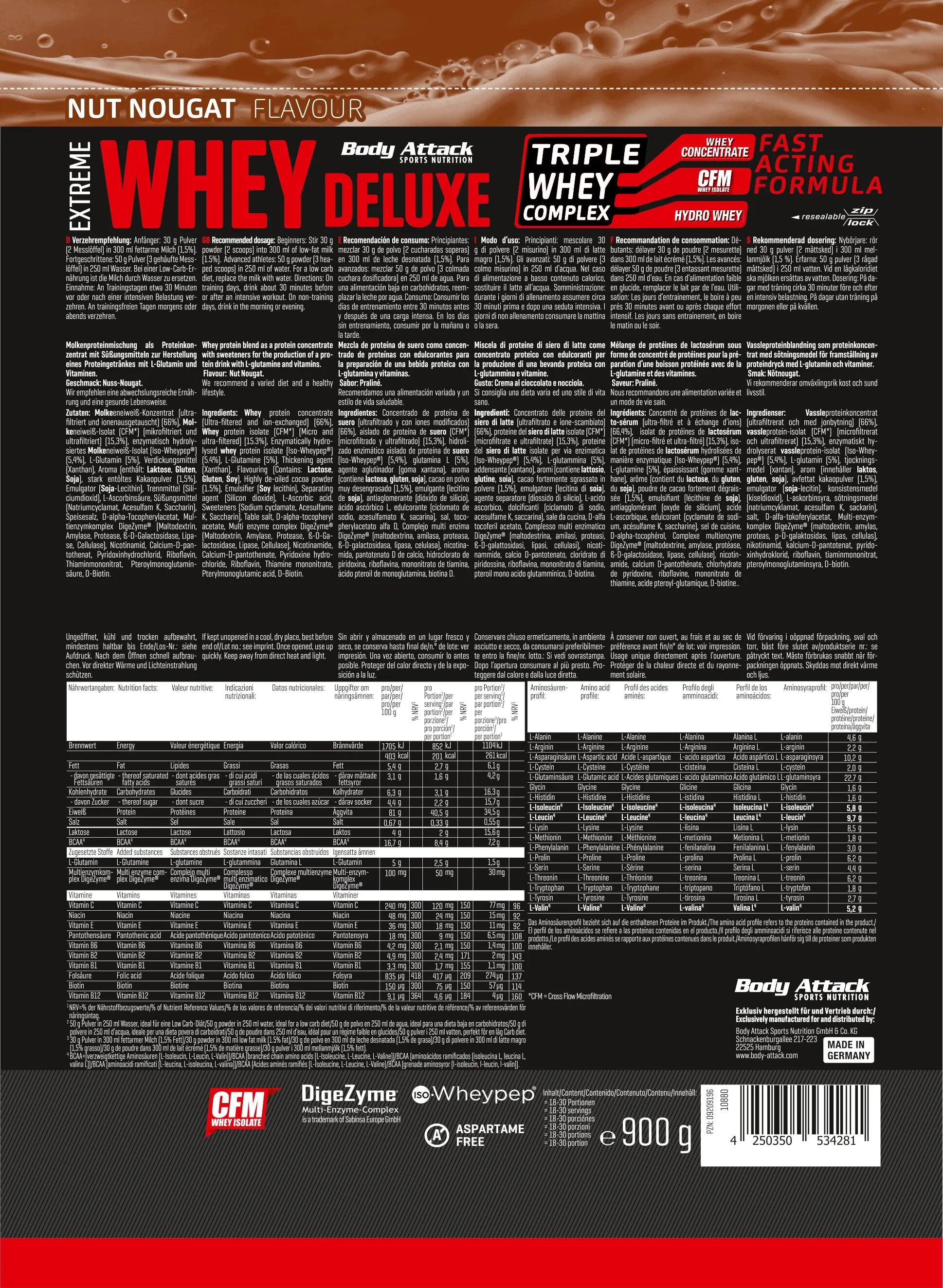 Body Attack Extreme Whey Deluxe 900g 2/2