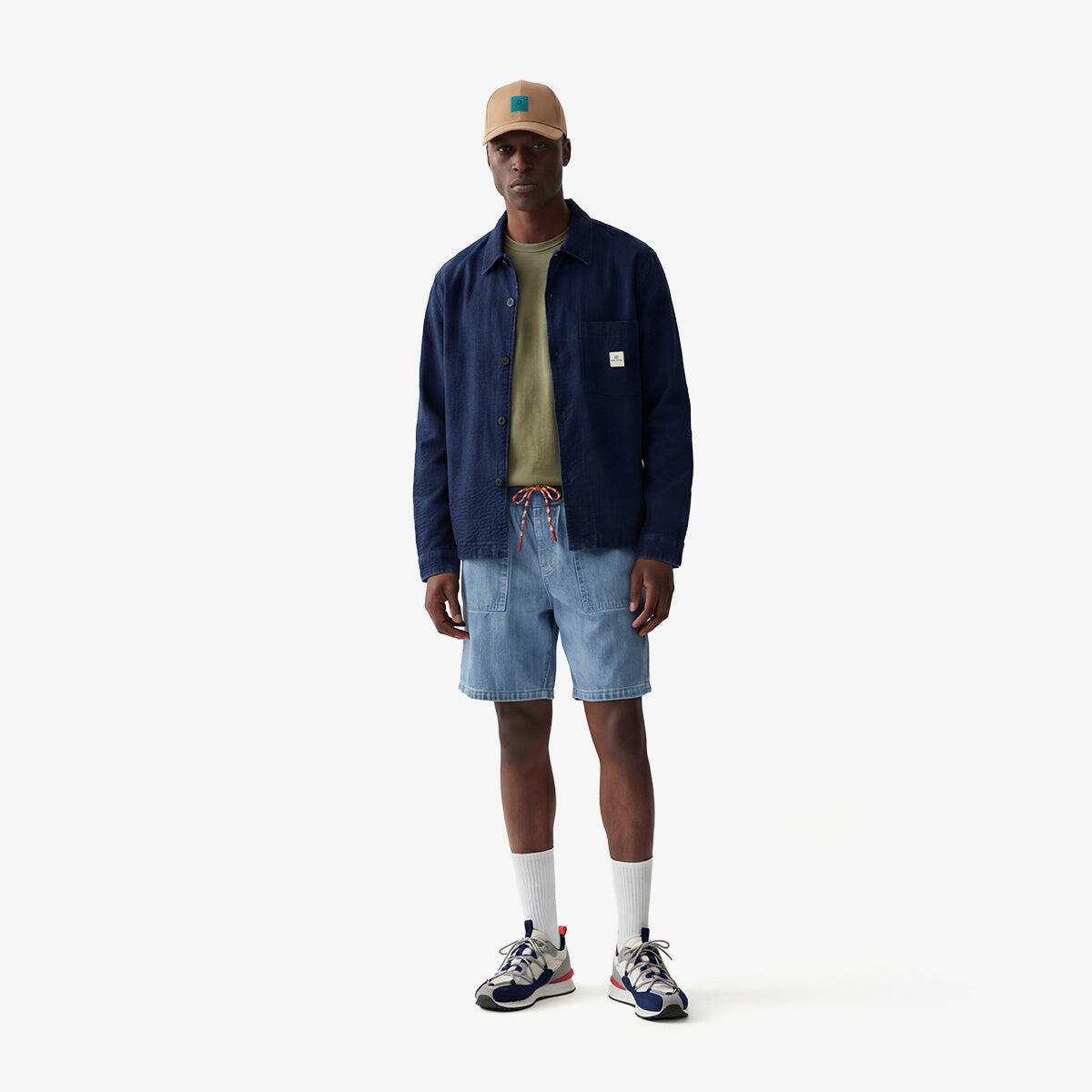 Bermuda 550 in cotone blu denim dalla vestibilità ampia 6/6