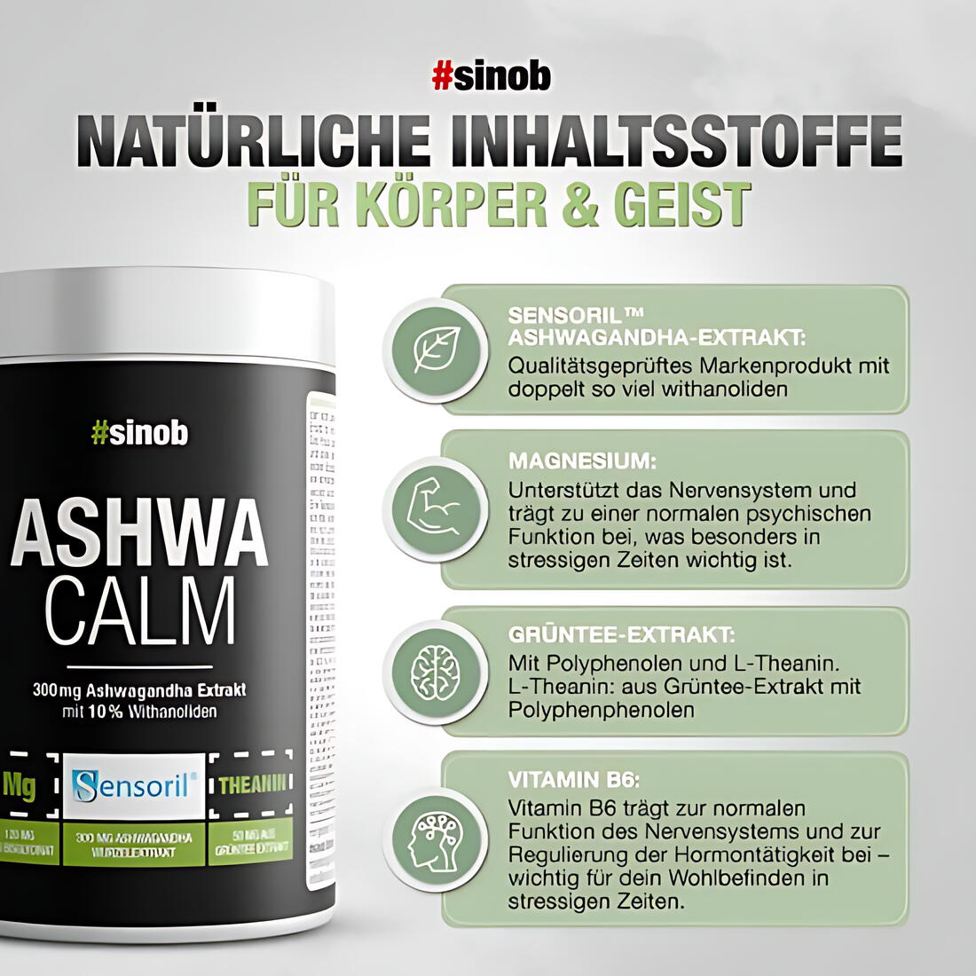 Sinob Ashwa Calm Ashwagandha 120 Caps 2/2