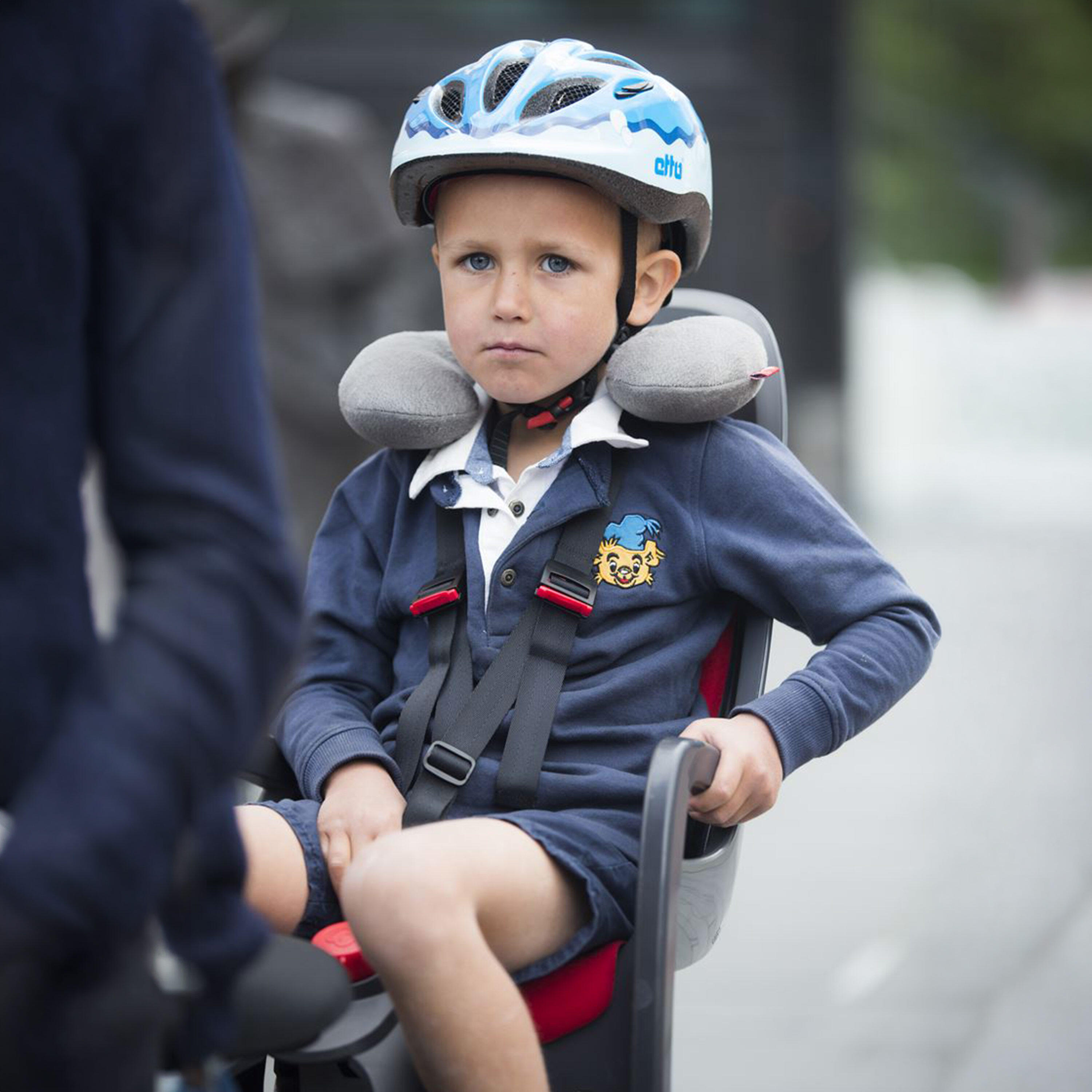 Lot Siège Vélo Bébé CARESS Fixation Cadre + Poncho Pluie + Oreiller Cervical 4/6