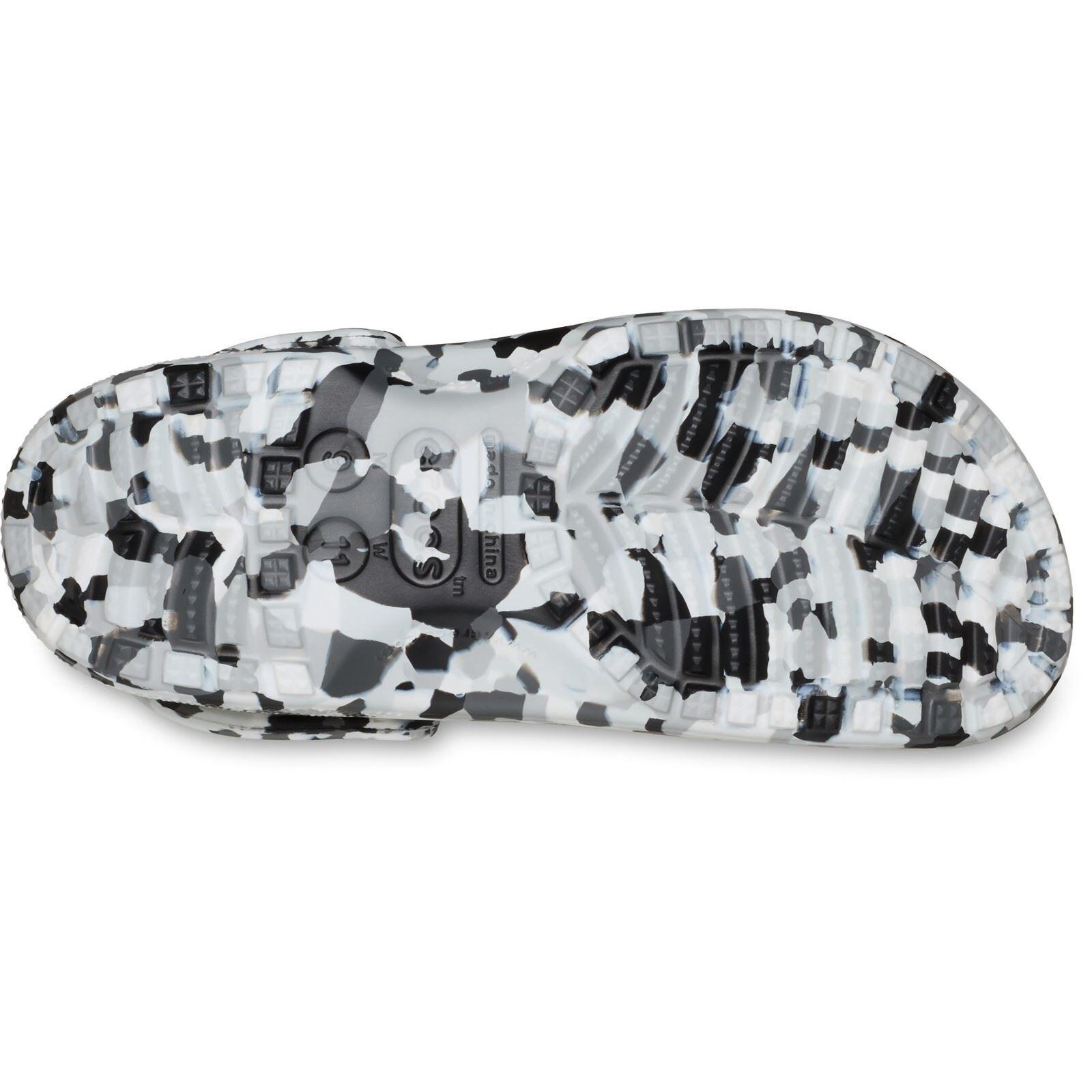 Crocs Classic Confetti EVA Black/White Roomy Fit Clogs 3/4