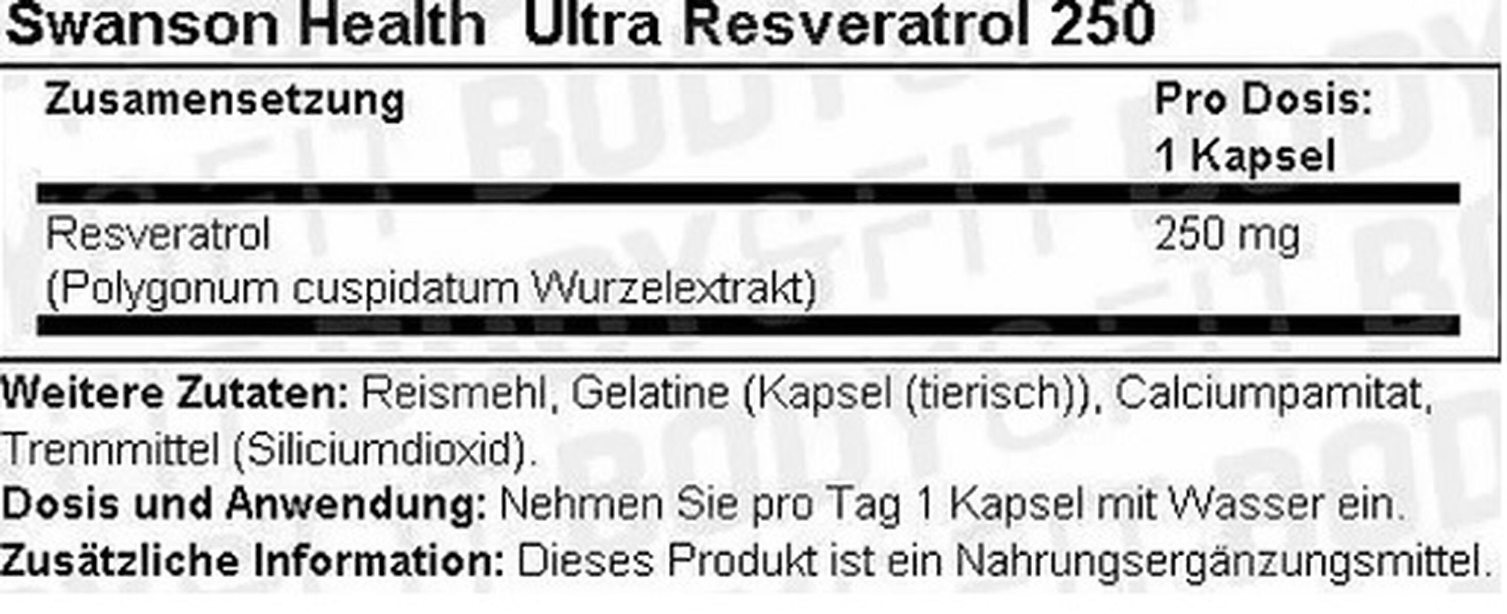 Swanson Resveratrol (30 Kapseln) 2/2