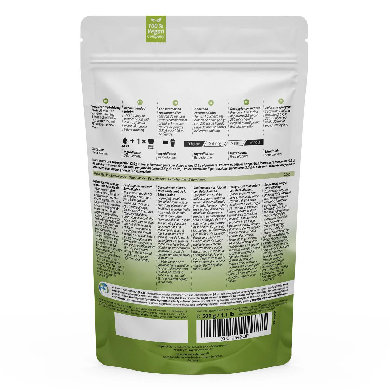 Beta-Alanin Pulver 500 g 2/6