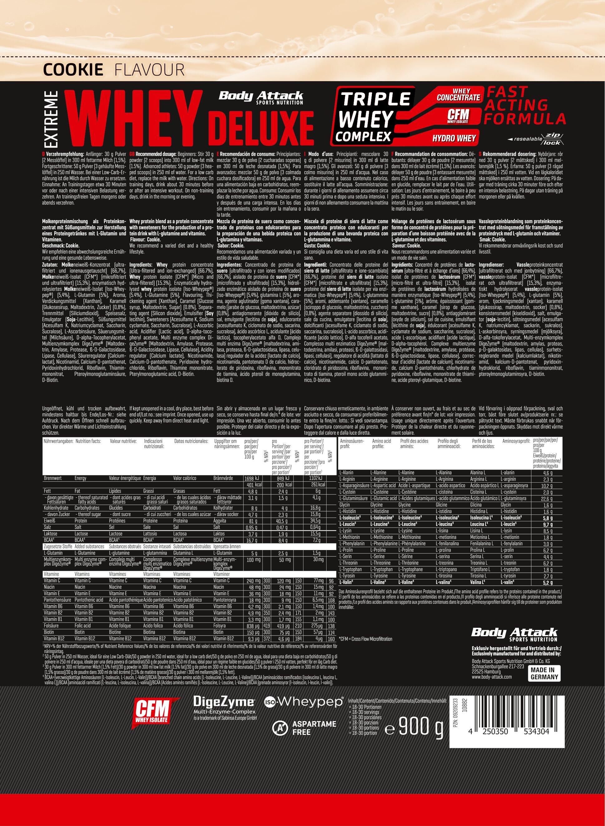 Body Attack Extreme Whey Deluxe 900g 2/2