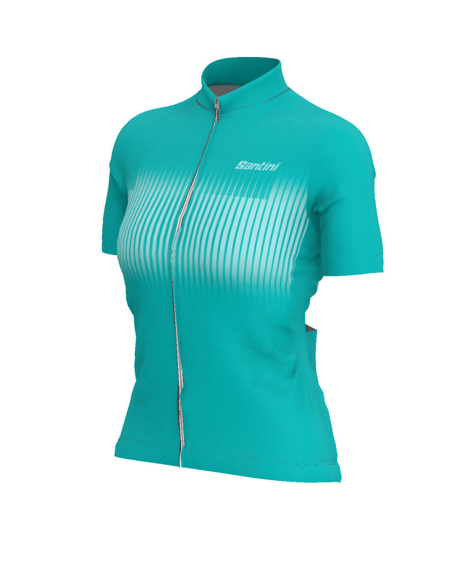 Cloe - Maillot Manches Courtes Femme -  Acqua - Velò 3/4