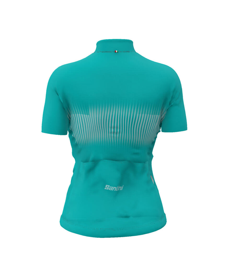 Cloe - Maillot Manches Courtes Femme -  Acqua - Velò 2/4