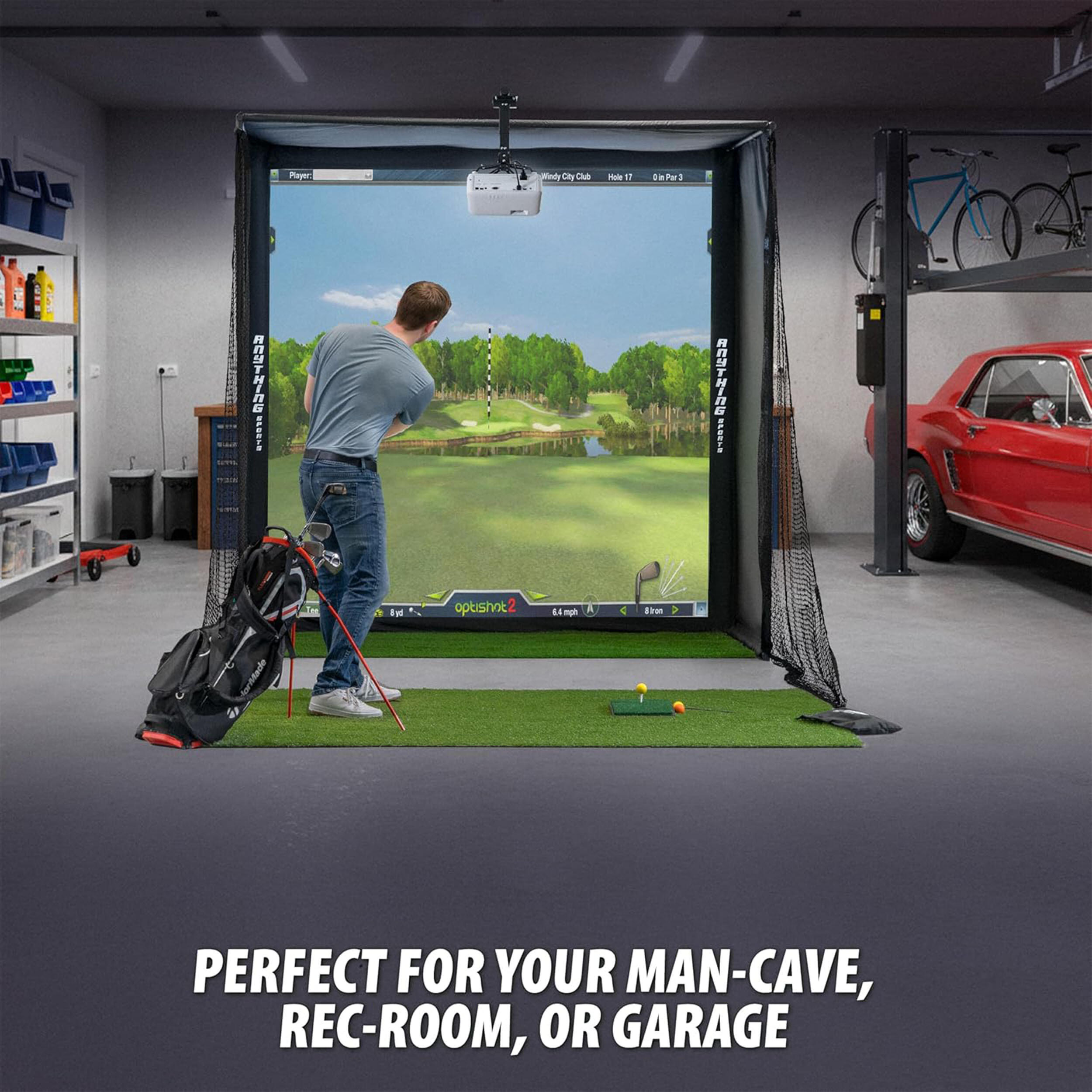 Unisex Golf Simulateur de Golf Écran d'Impact 4K, 2,5m X 2,5m 2/7