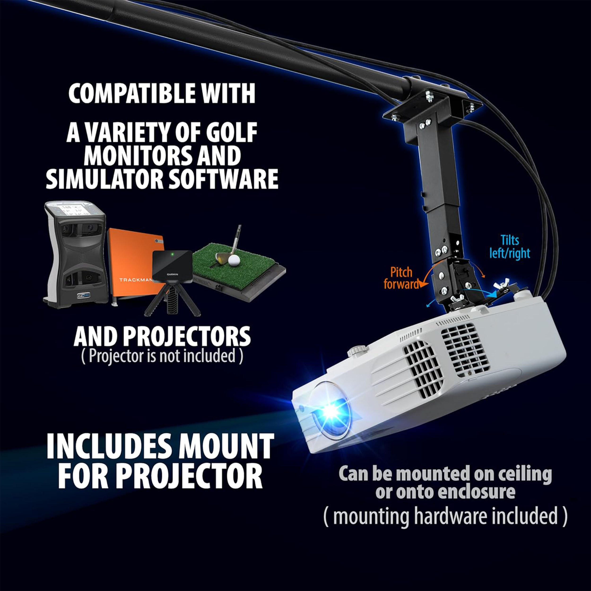 Unisex Golf Simulateur de Golf Écran d'Impact 4K, 2,5m X 2,5m 5/7