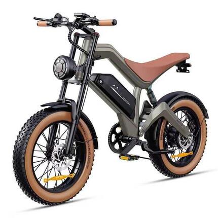 Vélo électrique adulte DYU M20, pneus larges, freins hydrauliques, Shimano