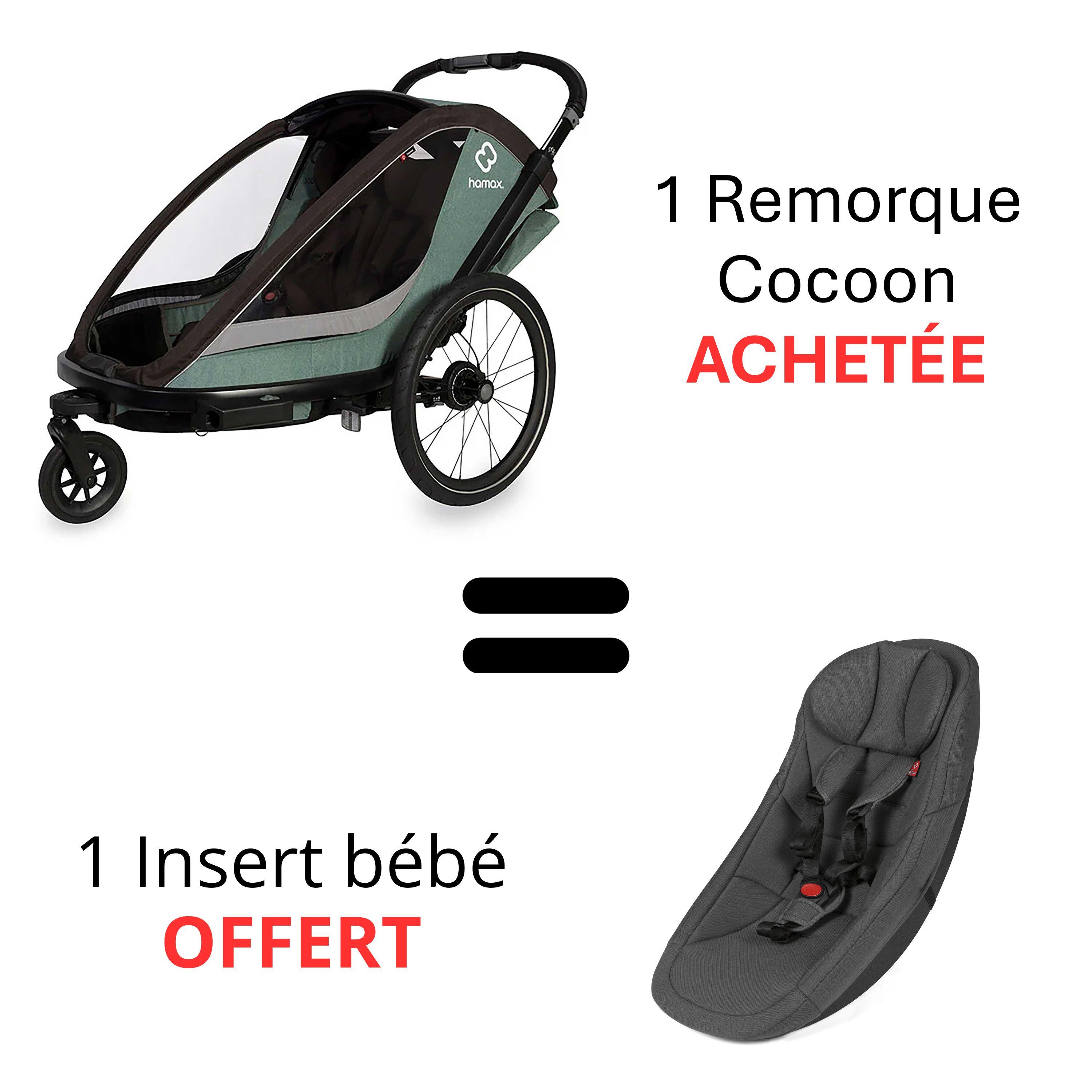 Lot Remorque Vélo Enfant Cocoon + Insert Bébé 2/7